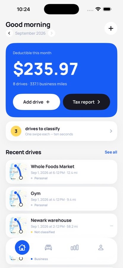 DriveSnap home screen
